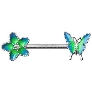 Product 316L Stainless Steel Flower and Butterfly Nipple Bar