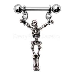 Product 316L Stainless Steel Skeleton Crucifix Nipple Ring