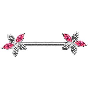 Product 316L Stainless Steel Pink Flower Nipple Bar