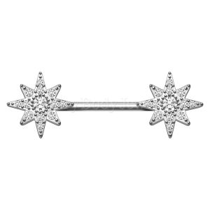 Product 316L Stainless Steel Glittering North Star Nipple Bar