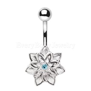 Product 316L Stainless Steel Lotus Flower Navel Ring