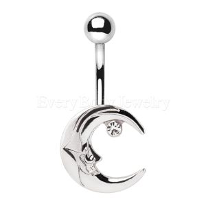 Product 316L Stainless Steel Moon and Star Navel Ring