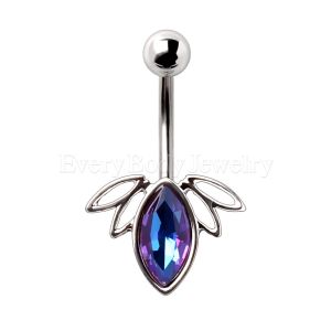 Product 316L Stainless Steel Blue Purple Fruit Navel Ring