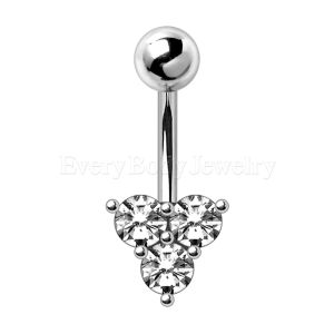 Product 316L Stainless Steel Triple Gem Navel Ring