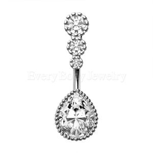 Product 316L Stainless Steel Cascading Teardrop Navel Ring