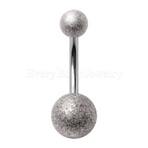 Product 316L Stainless Steel Sanded Surface Ball Navel Ring