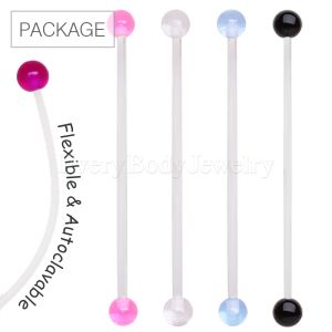 Product 50pc Package of BioFlex Pregnancy Navel Ring with UV Coated Acrylic Ball in Assorted Colors