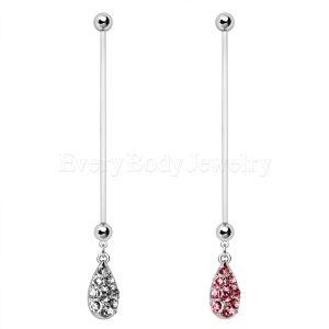 Product PTFE Pregnancy Navel Ring with Teardrop Dangle