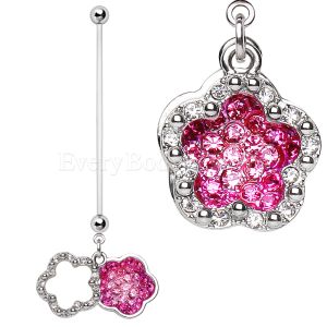 Product BioFlex Double Layer Flower Dangle Pregnancy Navel Ring