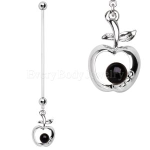 Product BioFlex Pregnancy Navel Ring with Apple & Pearl Dangle