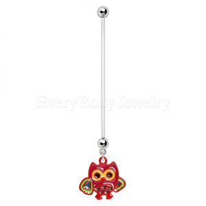 Product BioFlex Pregnancy Navel Ring with Red Owl