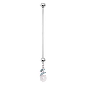 Product BioFlex Pregnancy Navel Ring with Pearl on Twisted Ribbon