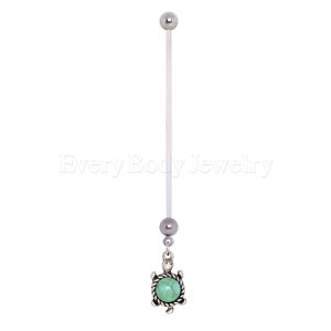 Product PTFE Turquoise Turtle Dangle Pregnancy Navel Ring