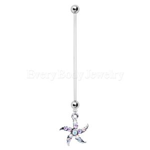 Product BioFlex Pregnancy Navel Ring with Crystal Starfish Dangle