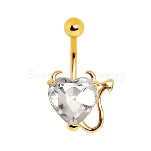 Product Gold Plated Devil's Heart Navel Ring