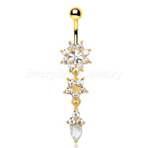 Product Gold Plated Cascading Flower Navel Ring