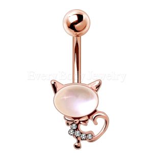Product Rose Gold Plated Cat's Eye Cat Navel Ring