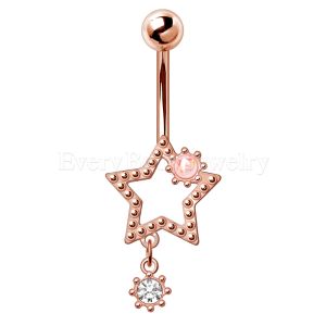 Product Rose Gold Plated Star Drop Navel Ring