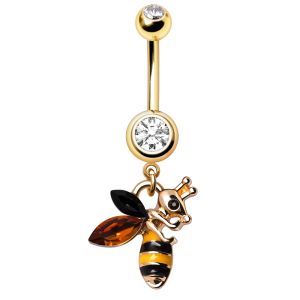 Product Gold Plated Bumble Bee Dangle Navel Ring