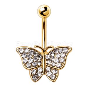 Product Gold Plated Glittering Butterfly Navel Ring