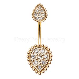Product Gold Plated Reverse Teardrop Navel Ring