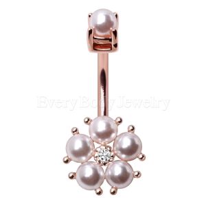 Product Rose Gold Plated Enchanted Pearl Navel Ring