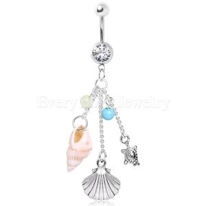Product 316L Surgical Steel Beach Charms Dangle Navel Ring