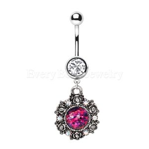 Product 316L Stainless Steel Victorian Style Pendant Dangle Navel Ring