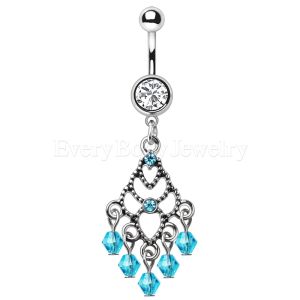Product 316L Stainless Steel Aqua Chandelier Dangle Navel Ring