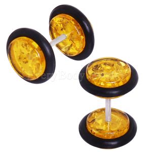 Product Synthetic Amber Fake Plug with O-Rings