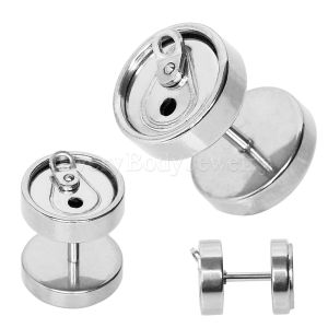 Product 316L Surgical Steel Soda Can Fake Ear Plug 