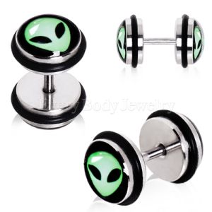 Product 316L Stainless Steel Green Alien Fake Plugs