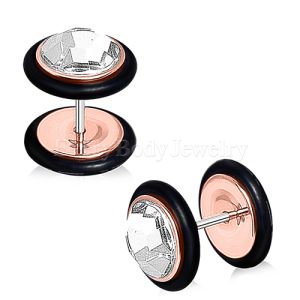 Product Rose Gold Plated Faceted CZ Fake Plug