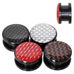 Product UV Acrylic Screw Fit Plug with Metallic Accent Checker Pattern