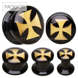 Product 54pc Package of UV Coated Acrylic Plug with Celtic Cross Logo in Assorted Sizes