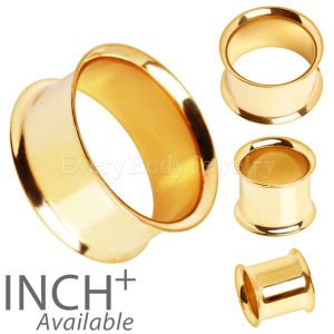 Product Gold Plated Flesh Tunnel Plug with Double Flares