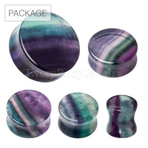 Product 54pc Package of Natural Rainbow Fluorite Stone Saddle Plug in Assorted Sizes