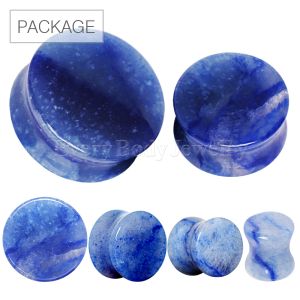 Product 60pc Package of Natural Blue Adventurine Stone Saddle Plug in Assorted Sizes