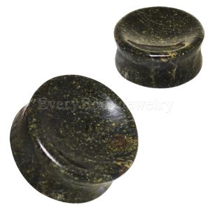 Product Natural Green Serpentine Concave Stone Saddle Plug