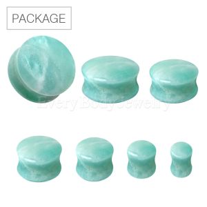 Product 48pc Package of Natural Amazonite Stone Saddle Plug in Assorted Sizes