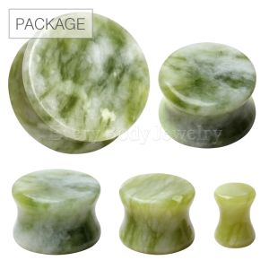 Product 60pc Package of Natural South Jade Stone Saddle Plug in Assorted Sizes