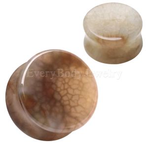 Product Natural Brown Cracked Agate Saddle Plug