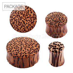 Product 60pc Package of Solid Coconut Wood Saddle Ear Plug
