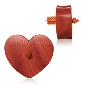 Product Organic Sawo Wood Arrowed Heart Saddle Plug
