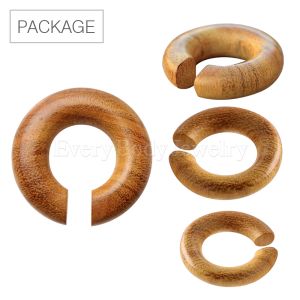 Product 18pc Package of Organic Jack Fruit Wood Hoop Plug in Assorted Sizes