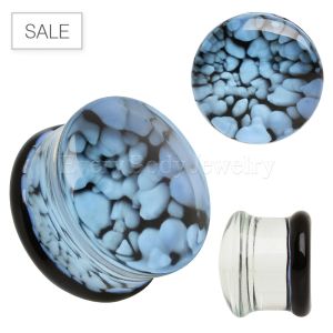 Product Blue Pebble Glass Saddle Plug