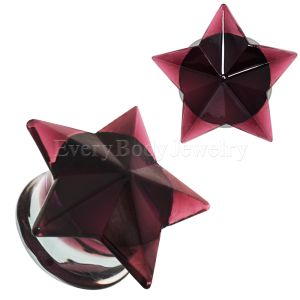 Product Purple Faceted Star Glass Plug