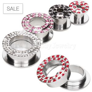 Product 316L Surgical Steel Tunnel Plug with Two Tone multi gems