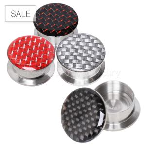 316L Surgical Steel Plug with Two Tone Color Checker Pattern