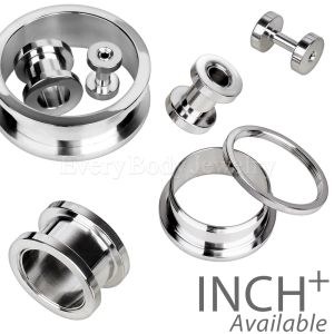 Product 316L Surgical Steel Screw Fit Tunnel Plug Up to 2"